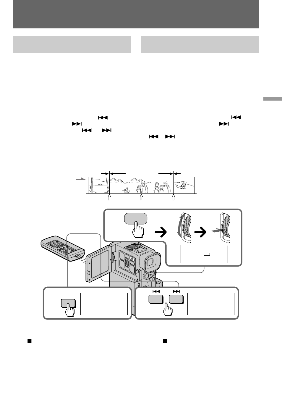 Searching for the boundaries of recorded date, Búsqueda de los límites de fechas grabadas | Nikon DCR-PC10 User Manual | Page 61 / 124