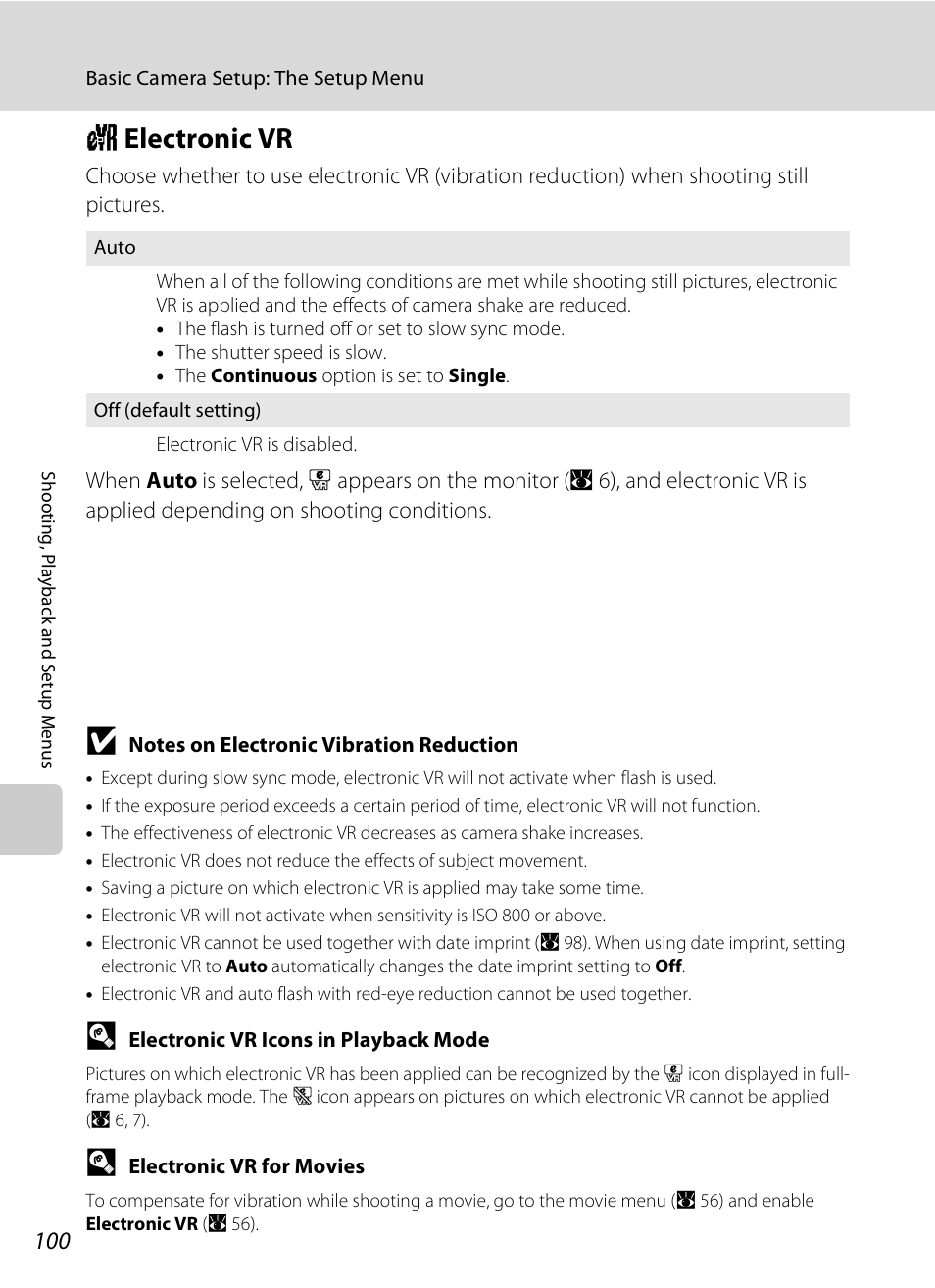 Electronic vr, W electronic vr, A 100) | A 100 | Nikon CoolPix S202 User Manual | Page 112 / 144