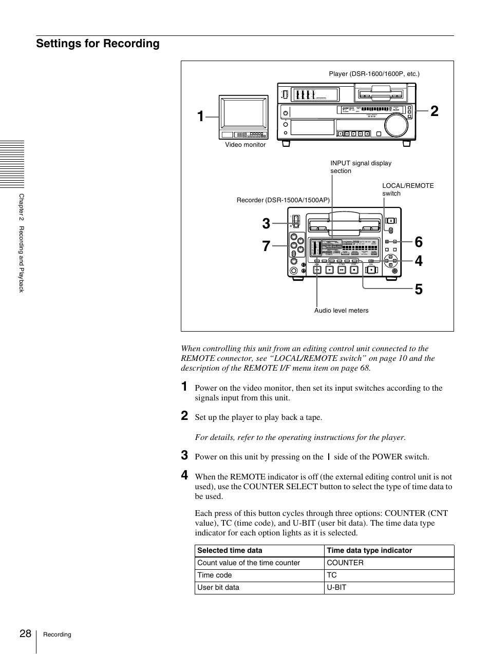 Settings for recording | Nikon DSR-1500AP User Manual | Page 28 / 112