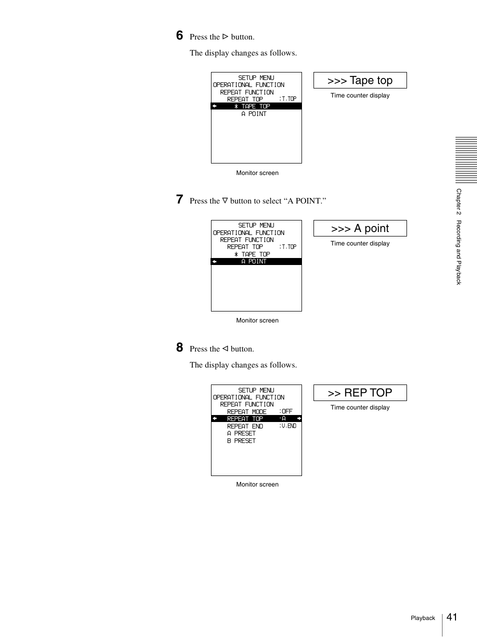 Tape top, A point, Rep top | Nikon DSR-1500AP User Manual | Page 41 / 112