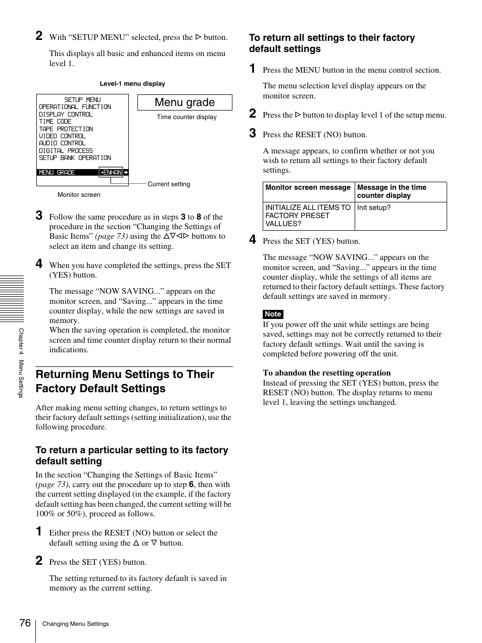 Menu grade | Nikon DSR-1500AP User Manual | Page 76 / 112