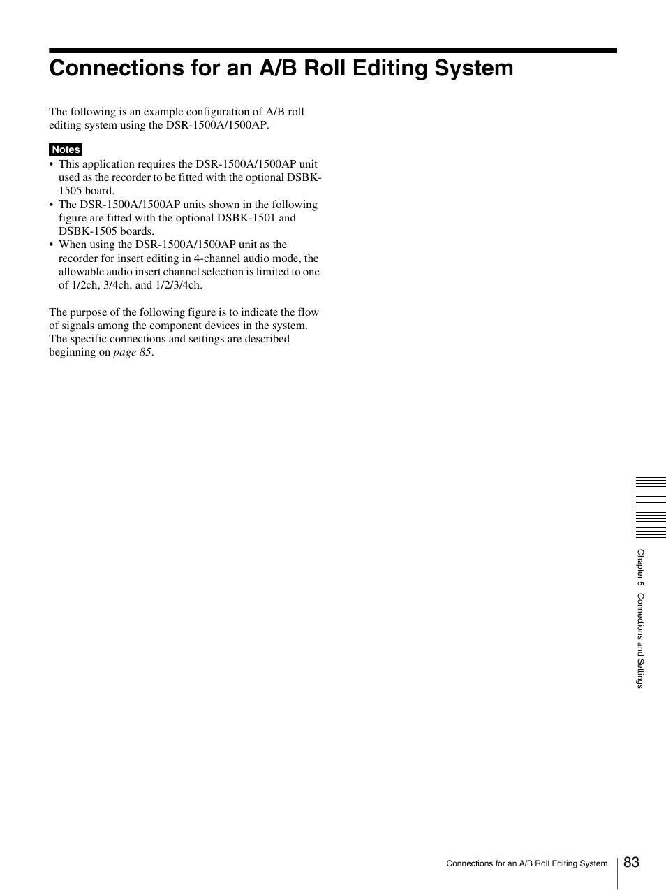 Connections for an a/b roll editing system | Nikon DSR-1500AP User Manual | Page 83 / 112