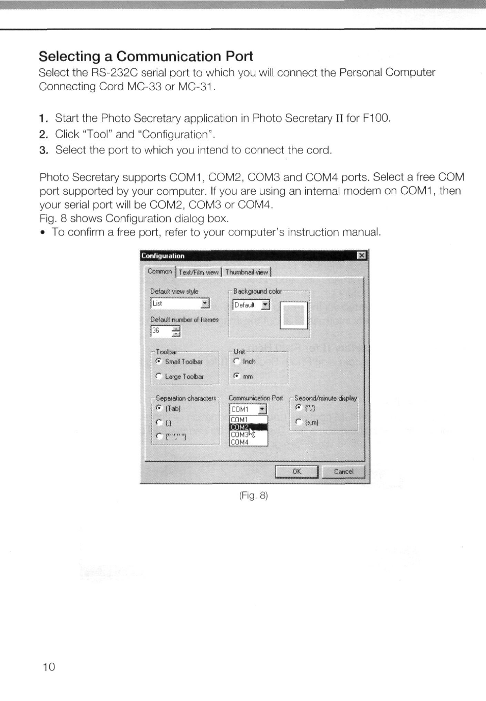 Selecting a communication port | Nikon AC-2WE User Manual | Page 23 / 65