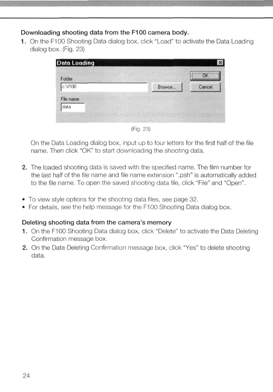 Deleting shooting data from the camera’s memory | Nikon AC-2WE User Manual | Page 37 / 65