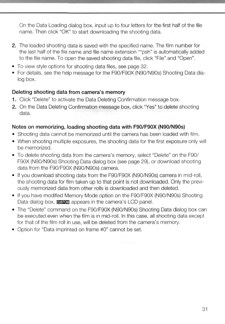 Deleting shooting data from camera’s memory | Nikon AC-2WE User Manual | Page 44 / 65