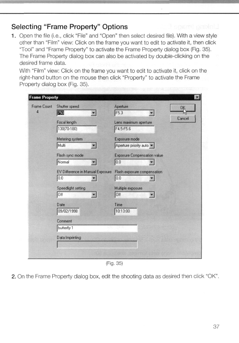 Selecting “frame property” options | Nikon AC-2WE User Manual | Page 50 / 65