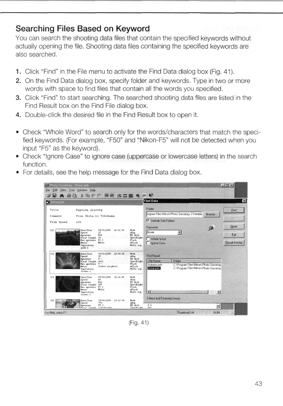 Searching files based on keyword | Nikon AC-2WE User Manual | Page 56 / 65
