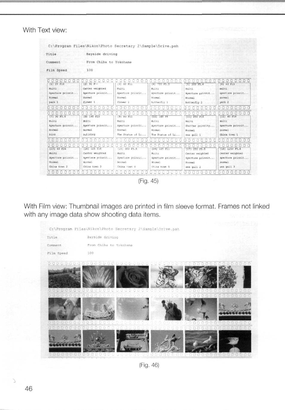 Torn, With text view, Fig. 45) | Fig. 46) | Nikon AC-2WE User Manual | Page 59 / 65