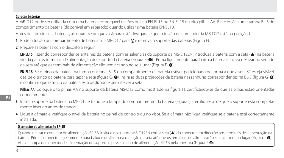 Colocar baterias | Nikon Multi-Power Battery Pack MB-D12 User Manual | Page 110 / 244