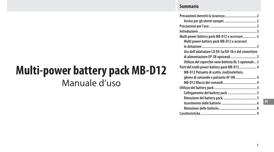 Nikon Multi-Power Battery Pack MB-D12 User Manual | Page 115 / 244