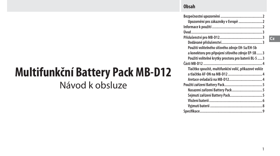 Nikon Multi-Power Battery Pack MB-D12 User Manual | Page 145 / 244