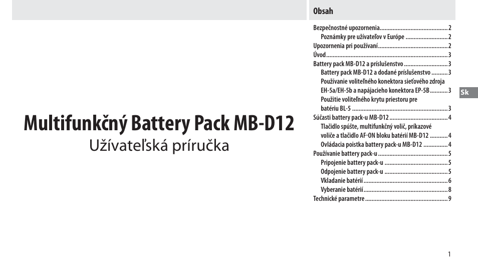 Nikon Multi-Power Battery Pack MB-D12 User Manual | Page 165 / 244