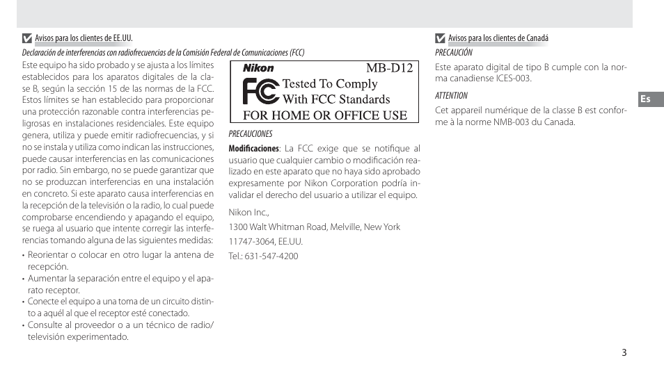 Nikon Multi-Power Battery Pack MB-D12 User Manual | Page 37 / 244
