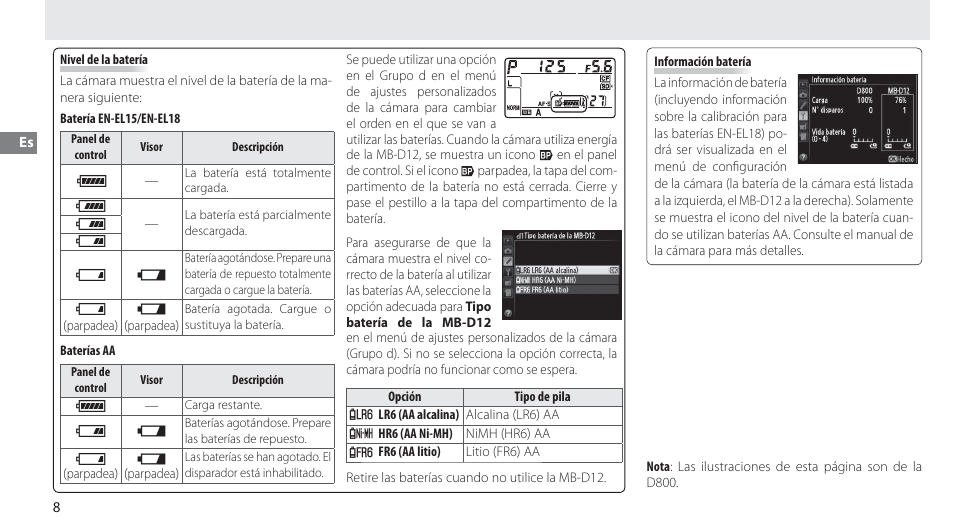J i h d | Nikon Multi-Power Battery Pack MB-D12 User Manual | Page 42 / 244