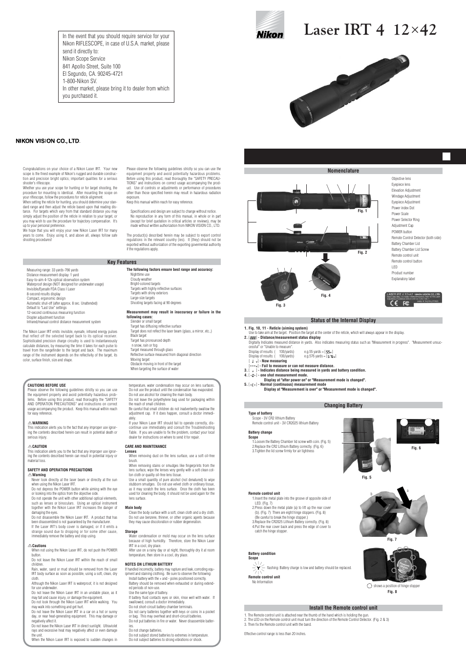 Nikon Laser IRT User Manual | 2 pages