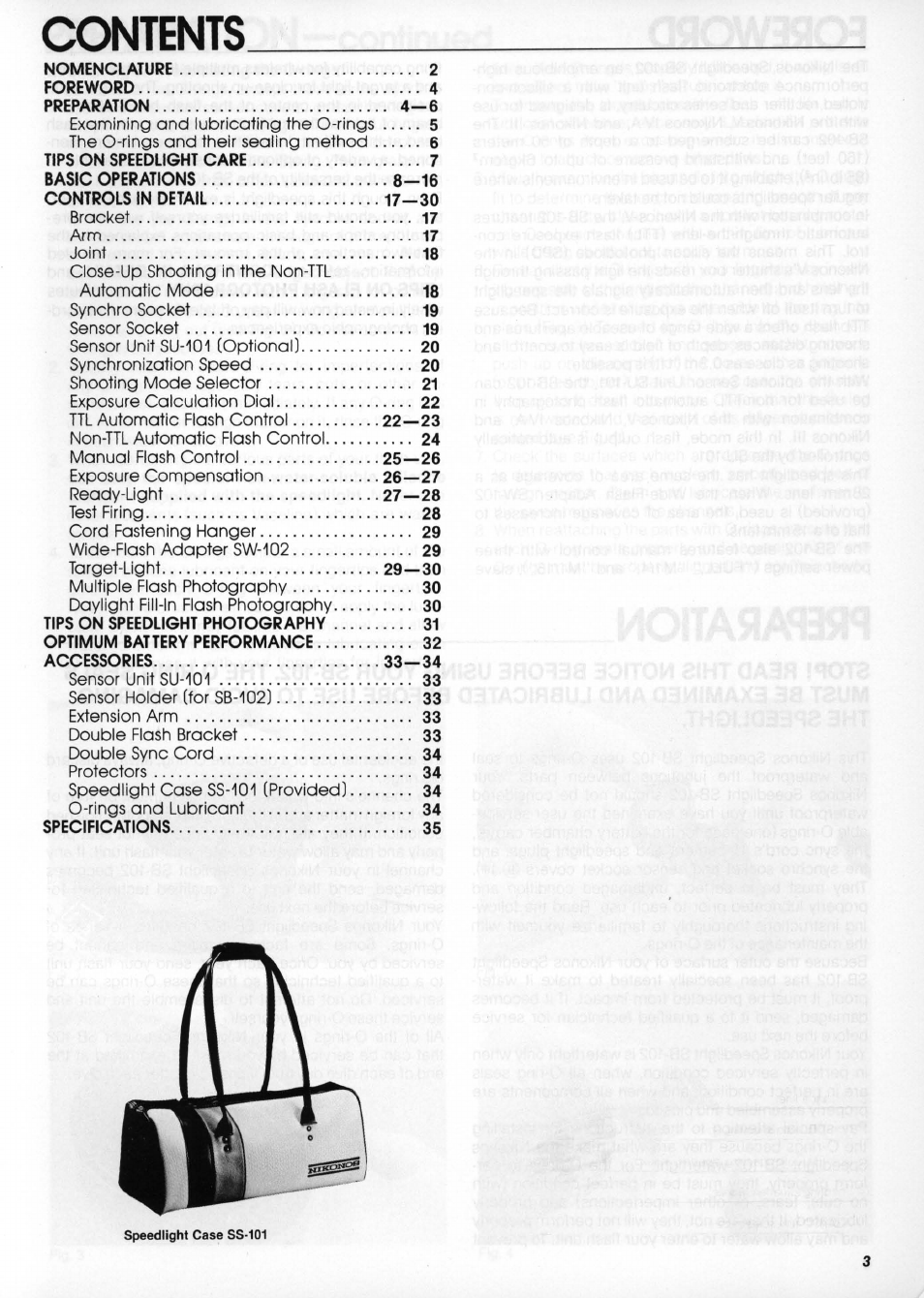 Nikon os Speedlight SB-102 User Manual | Page 3 / 36