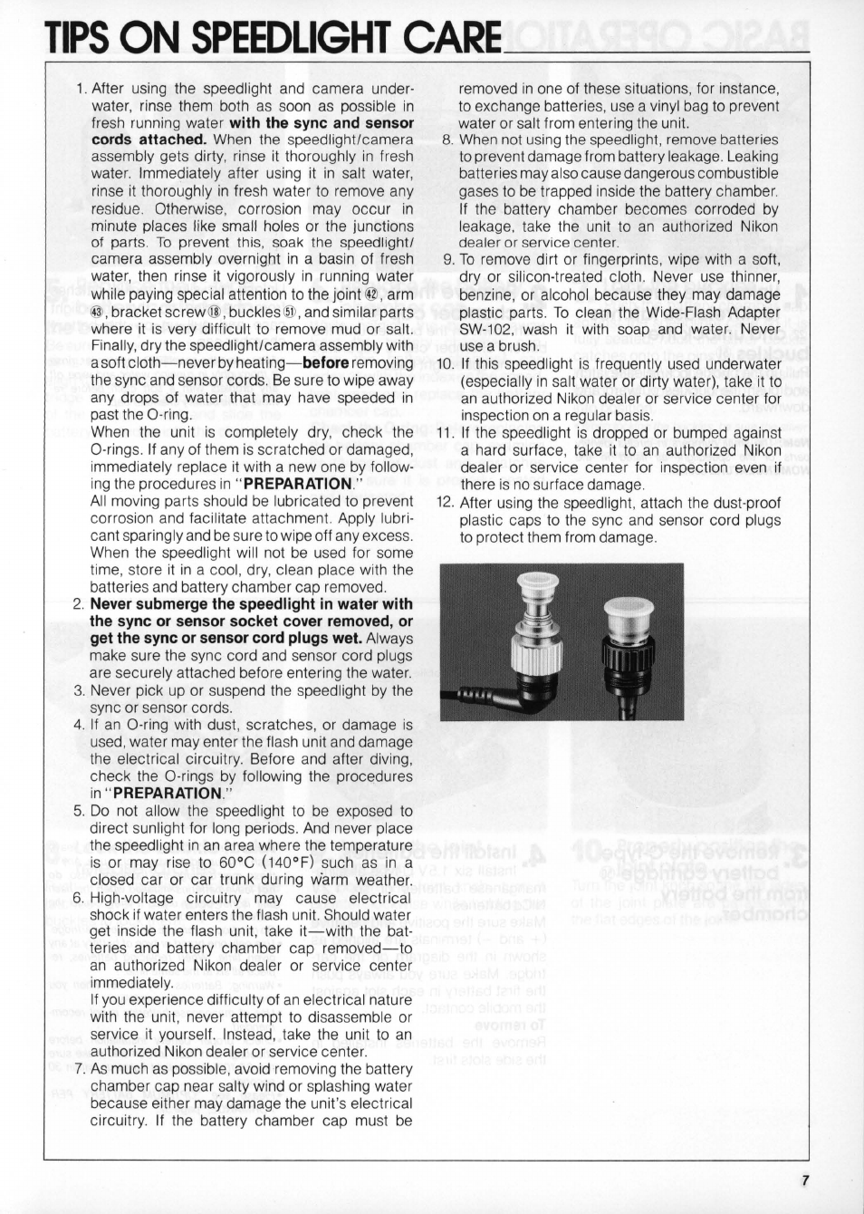 Tips on speedlight care | Nikon os Speedlight SB-102 User Manual | Page 7 / 36