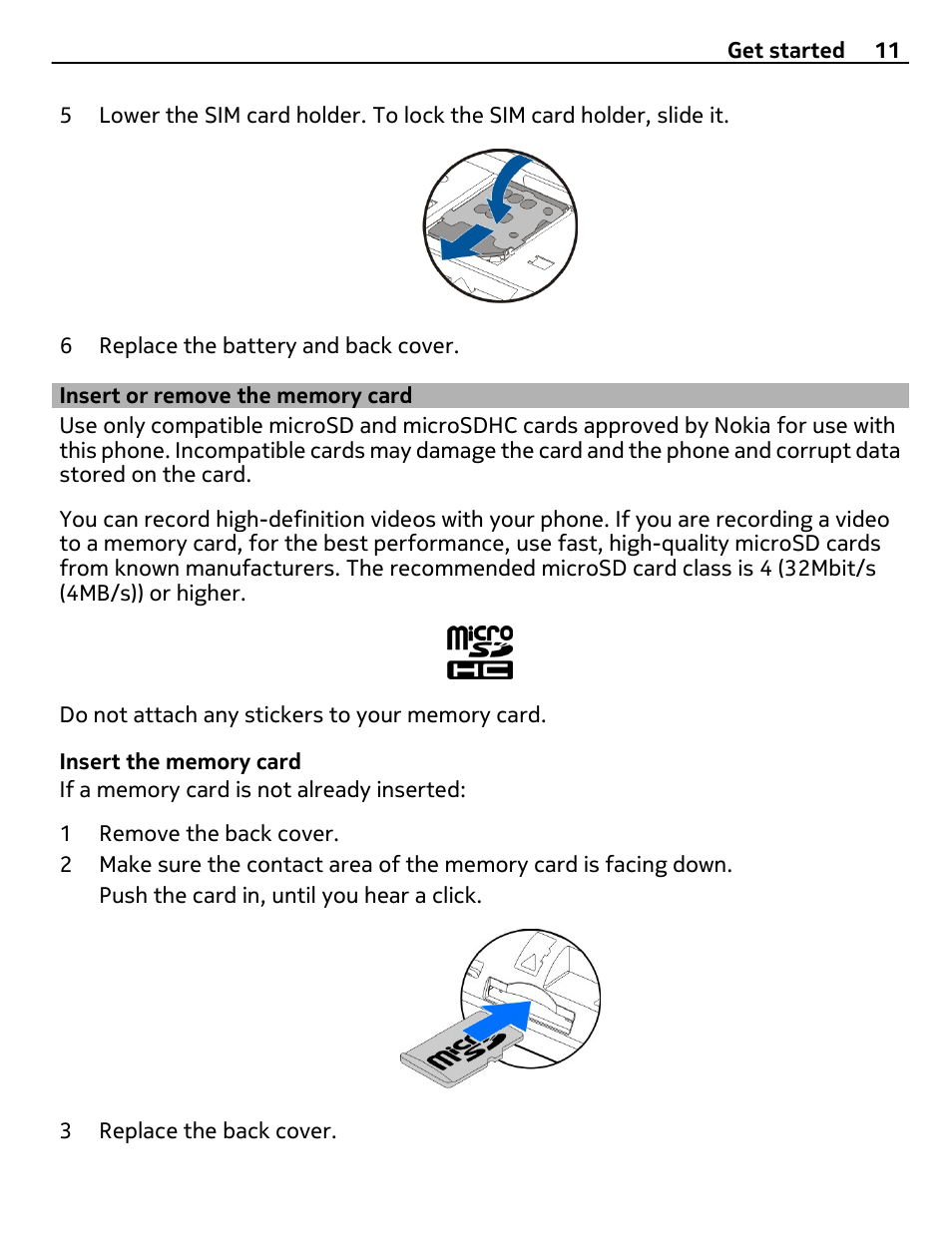 Insert or remove the memory card | Nikon Nokia C6-01 User Manual | Page 11 / 130