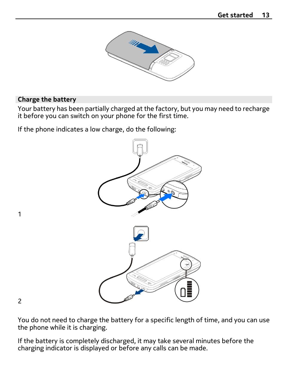 Charge the battery | Nikon Nokia C6-01 User Manual | Page 13 / 130