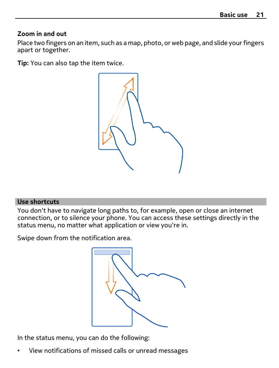 Use shortcuts | Nikon Nokia C6-01 User Manual | Page 21 / 130