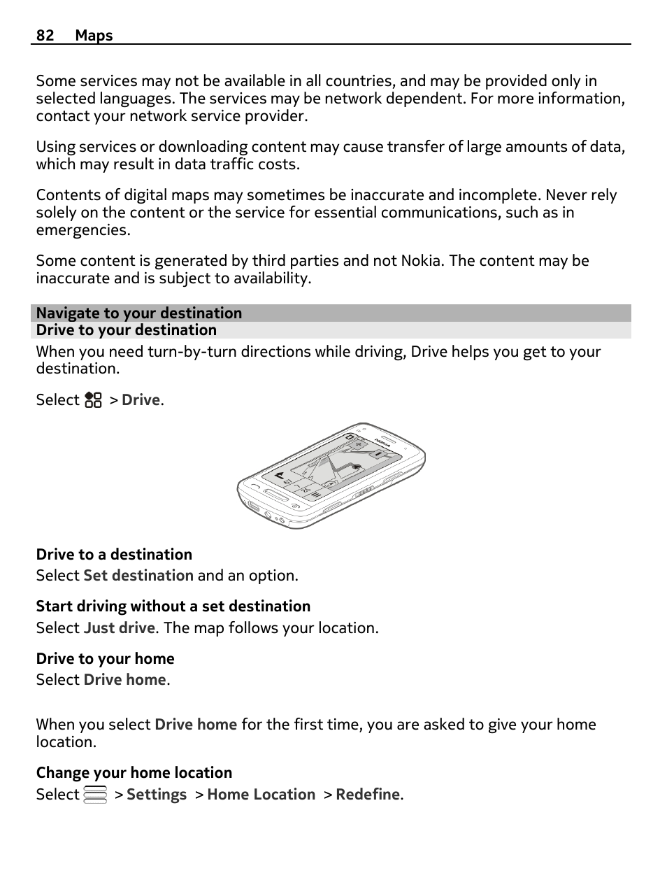 Navigate to your destination, Drive to your destination | Nikon Nokia C6-01 User Manual | Page 82 / 130