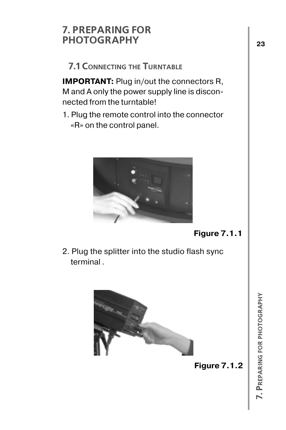 Preparing for photography, 1 connecting the turntable | Nikon XT100 User Manual | Page 23 / 64