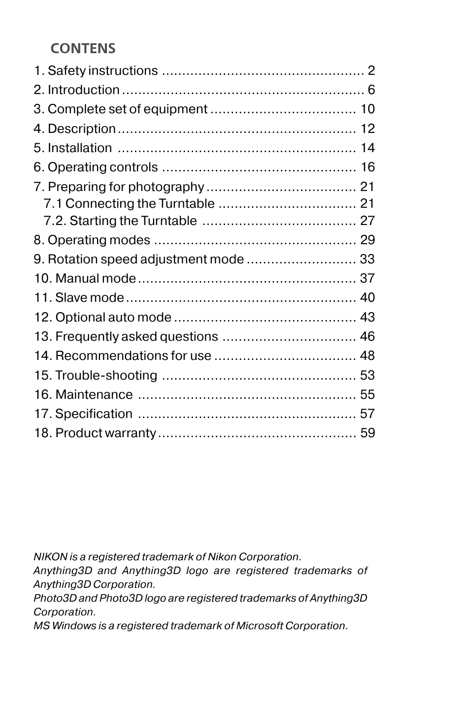 Nikon XT100 User Manual | Page 3 / 64