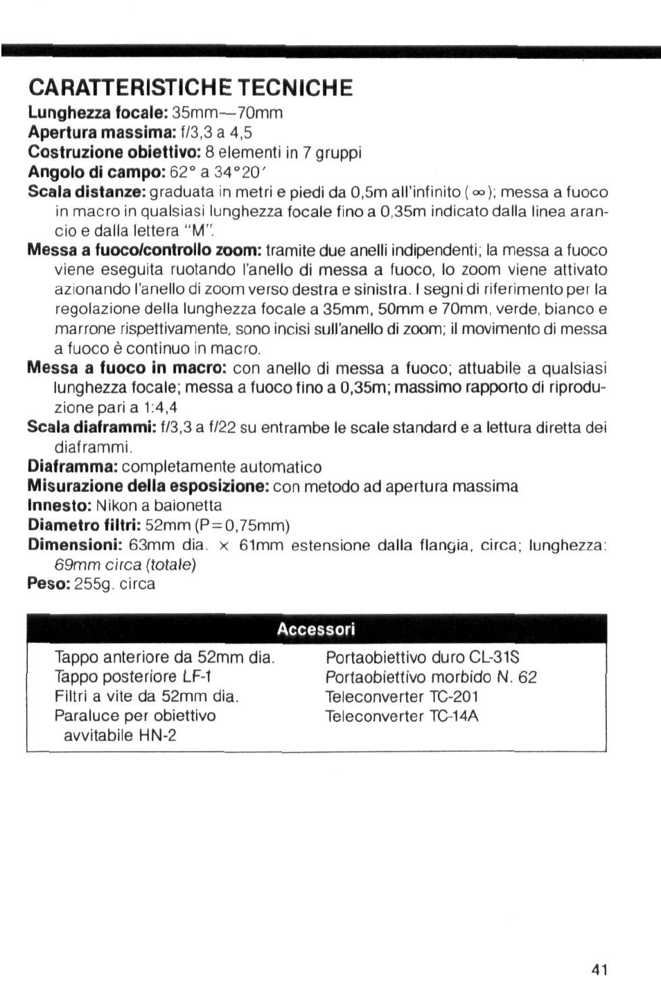 Apertura variabile, Informazioni su fotografia con lampeggiatore | Nikon Zoom-Nikkor 35-70mm f User Manual | Page 41 / 49