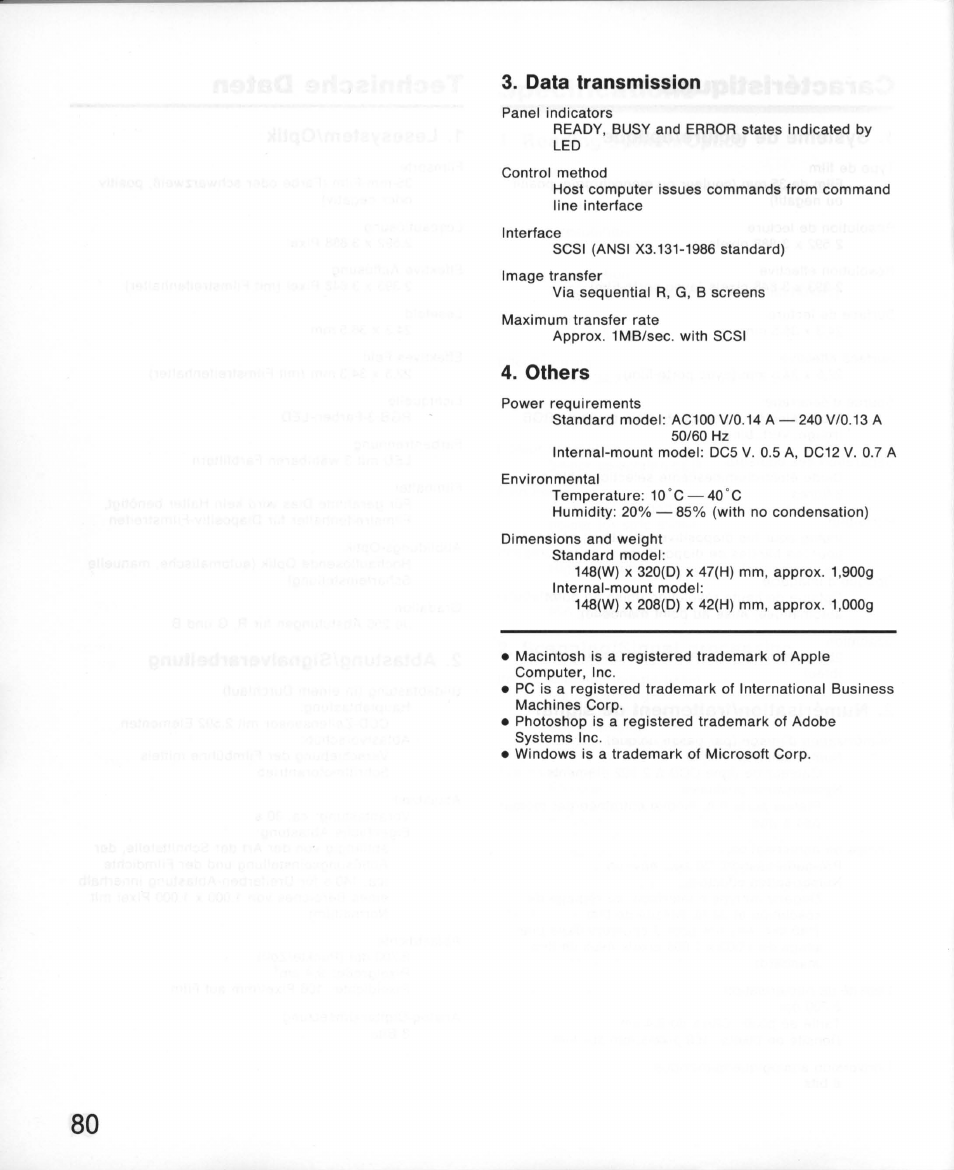 Data transmission, Others | Nikon 35MM Film Scanner LS-10E User Manual | Page 80 / 82