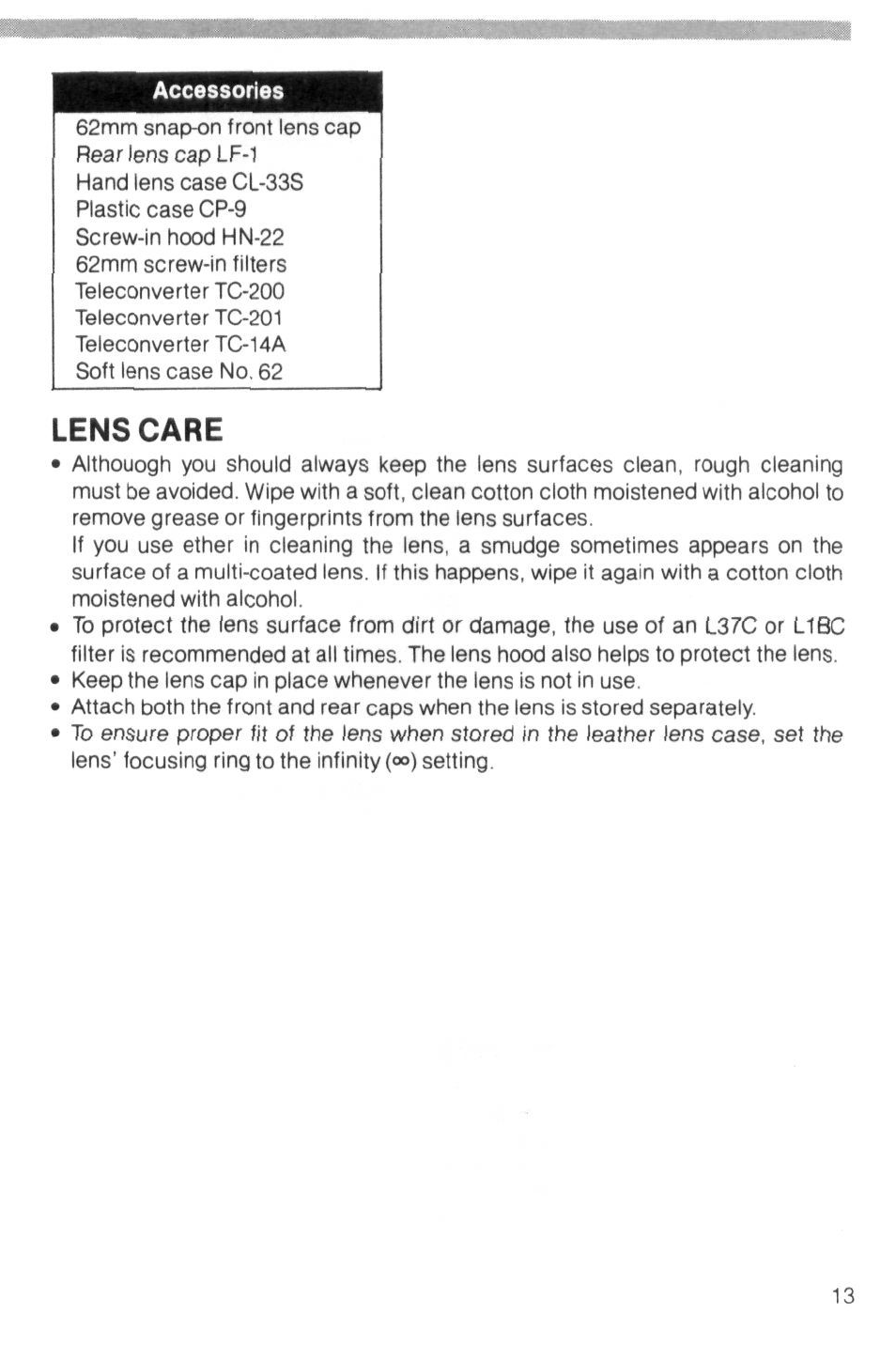 Lens care | Nikon Camera Lens User Manual | Page 13 / 33