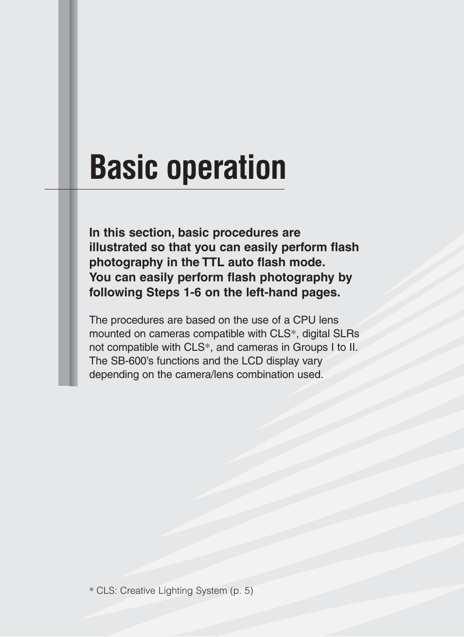 Basic operation | Nikon Speedlight SB-600 User Manual | Page 17 / 92