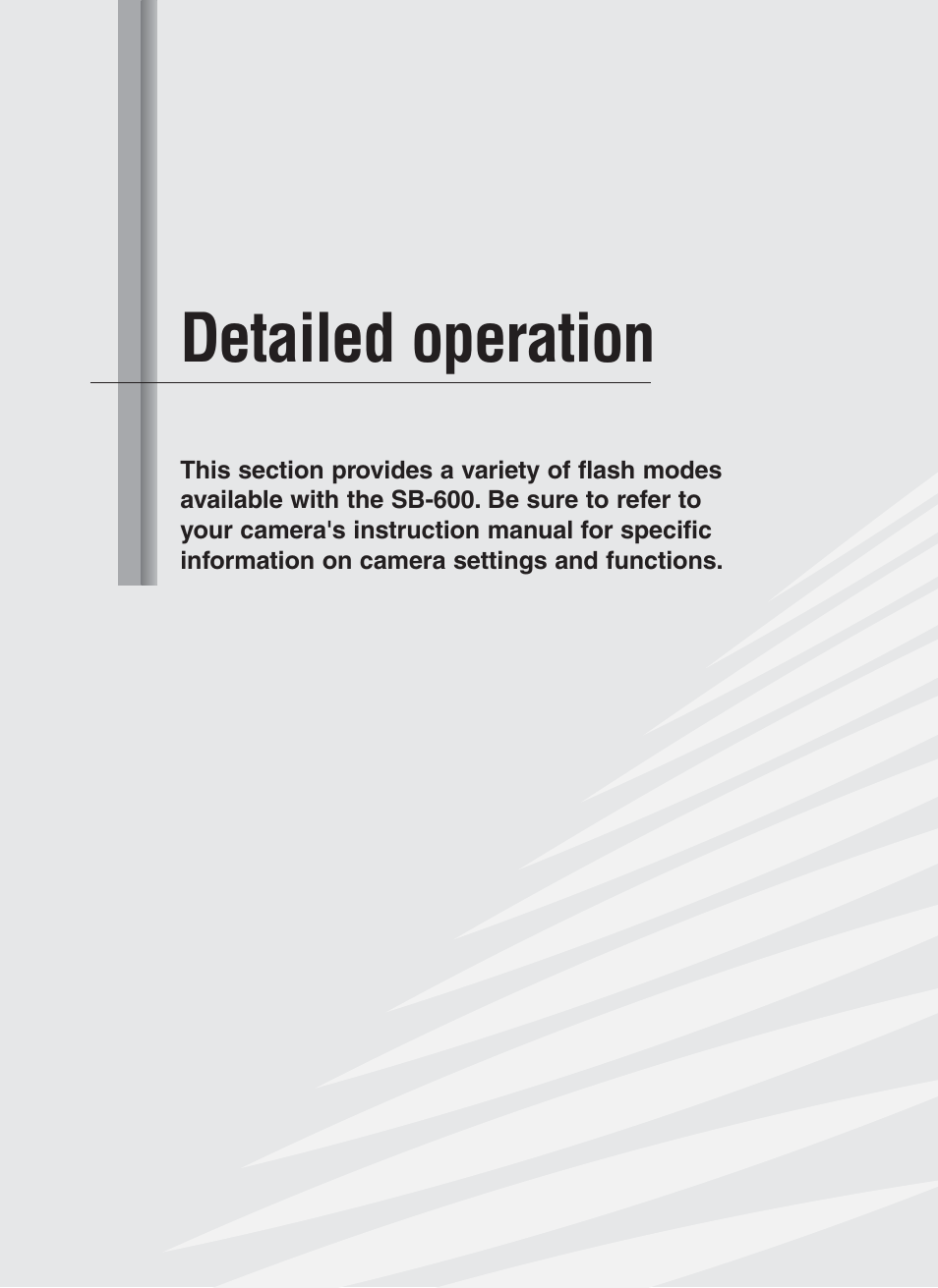 Detailed operation | Nikon Speedlight SB-600 User Manual | Page 31 / 92