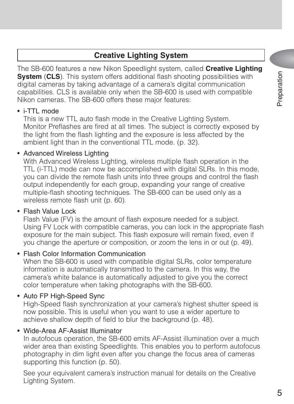 Nikon Speedlight SB-600 User Manual | Page 5 / 92