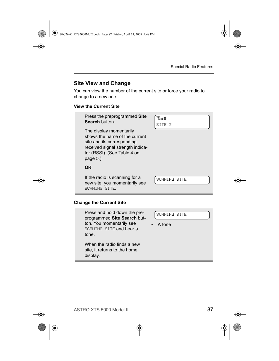 Site view and change | Nikon ASTRO XTS-5000 User Manual | Page 100 / 163