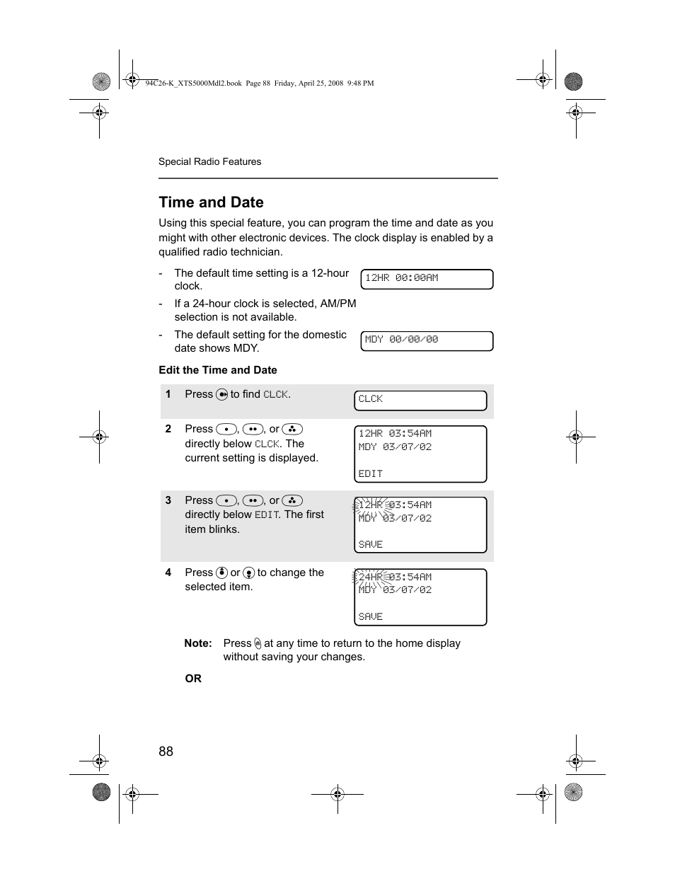 Time and date | Nikon ASTRO XTS-5000 User Manual | Page 101 / 163