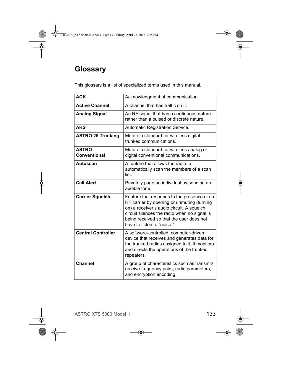 Glossary | Nikon ASTRO XTS-5000 User Manual | Page 146 / 163