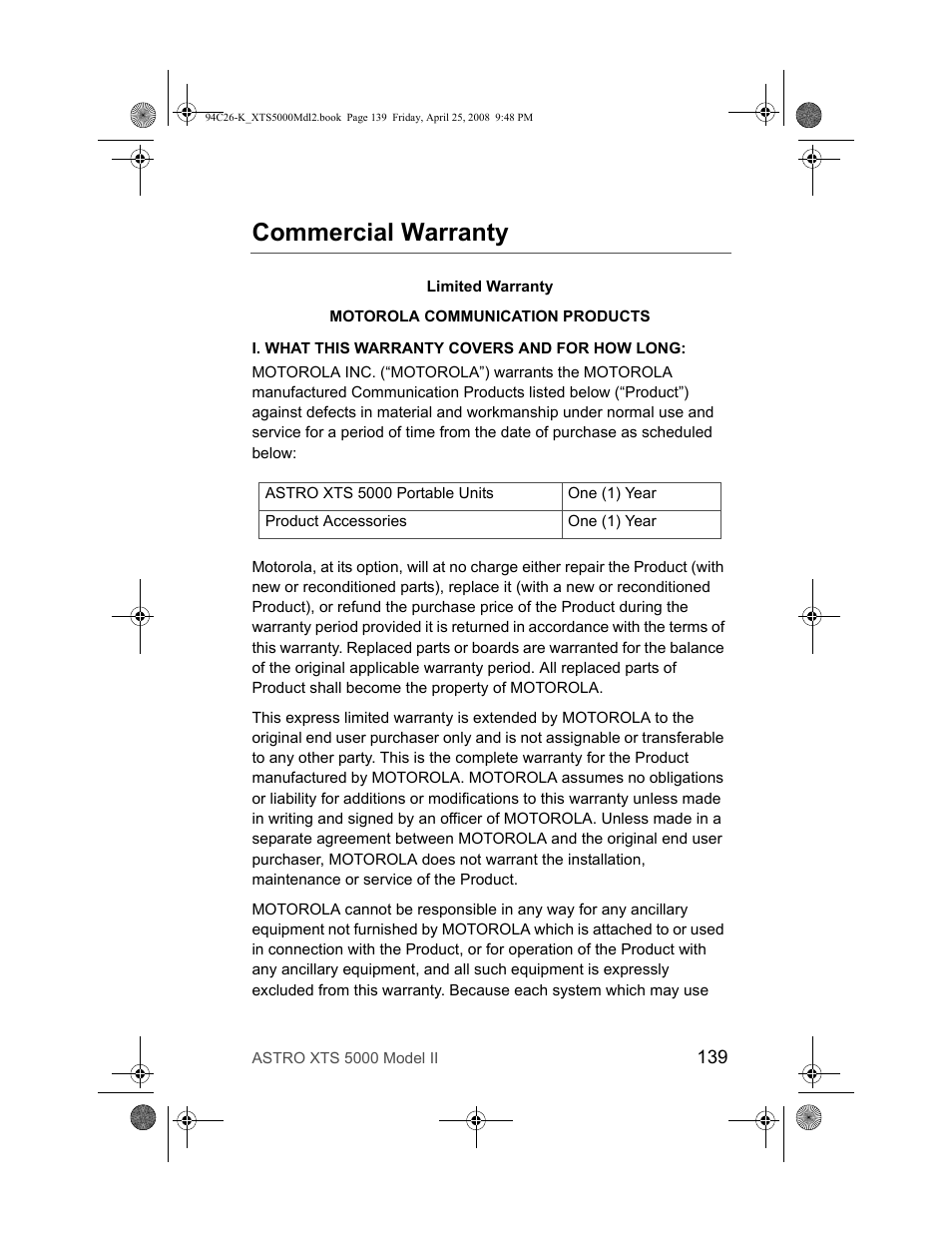 Commercial warranty | Nikon ASTRO XTS-5000 User Manual | Page 152 / 163