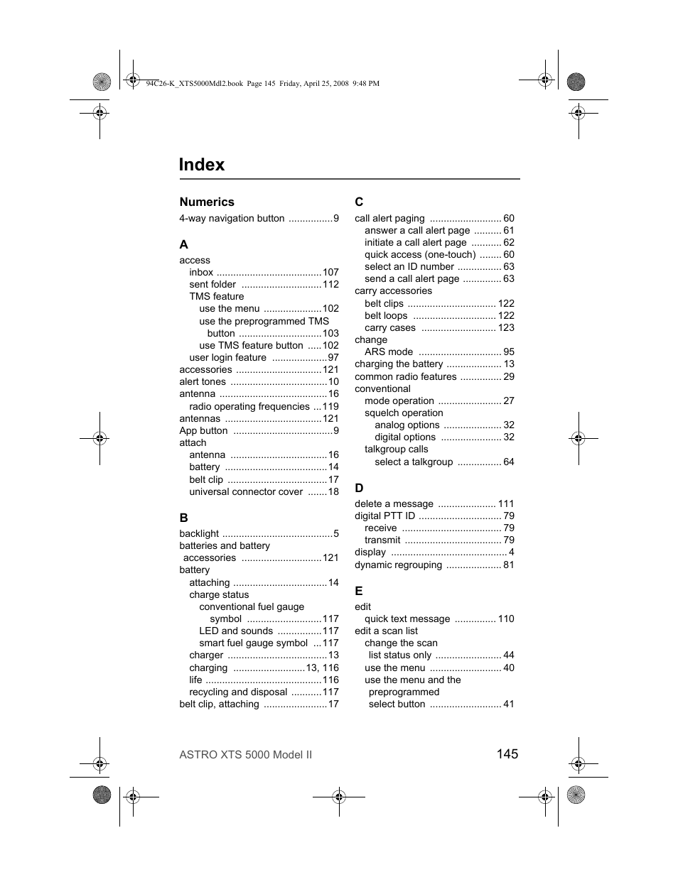 Index, Numerics | Nikon ASTRO XTS-5000 User Manual | Page 158 / 163