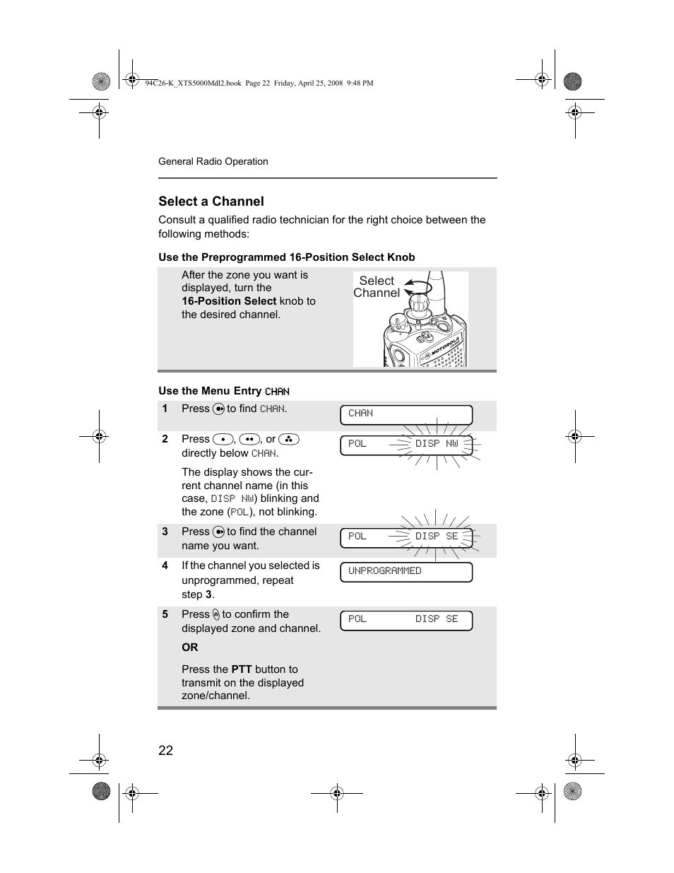 Select a channel | Nikon ASTRO XTS-5000 User Manual | Page 35 / 163