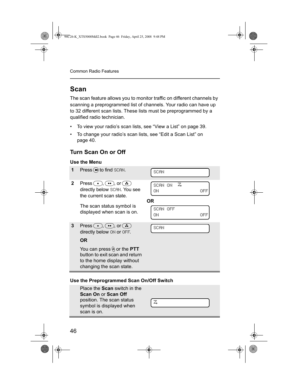 Scan, Turn scan on or off | Nikon ASTRO XTS-5000 User Manual | Page 59 / 163