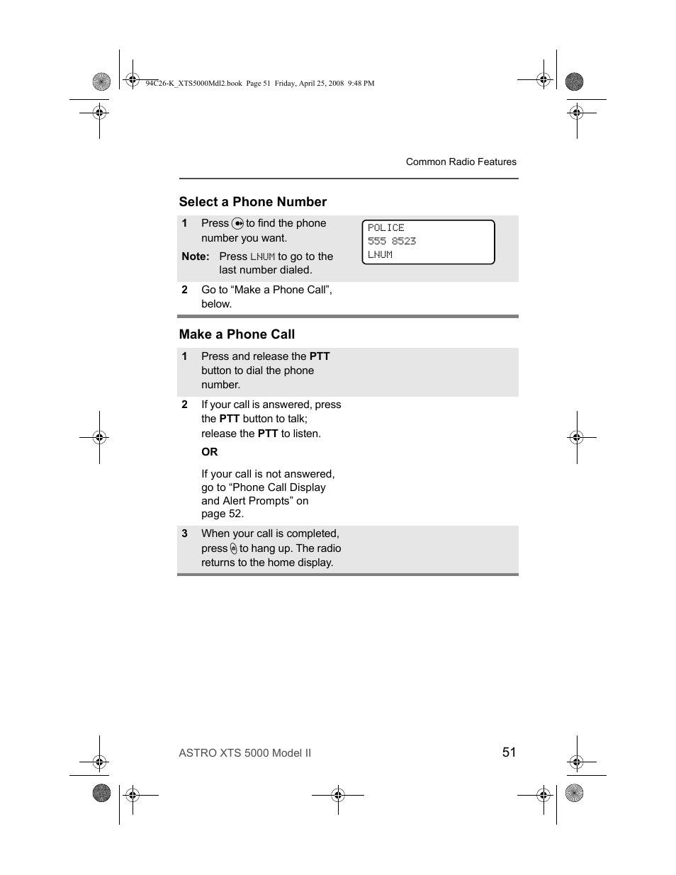 Select a phone number, Make a phone call, Select a phone number make a phone call | Nikon ASTRO XTS-5000 User Manual | Page 64 / 163