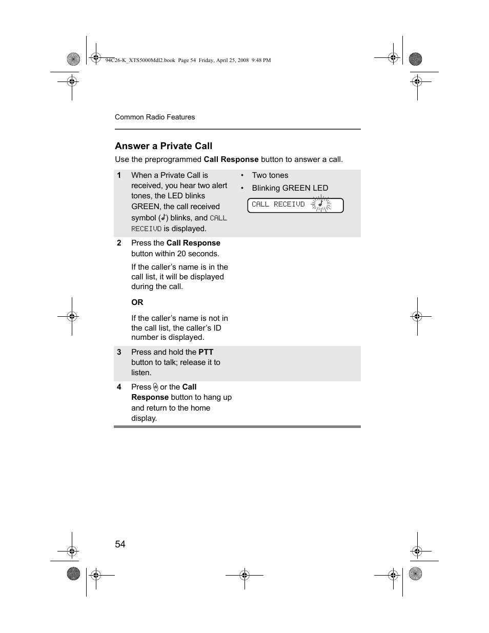 Answer a private call | Nikon ASTRO XTS-5000 User Manual | Page 67 / 163