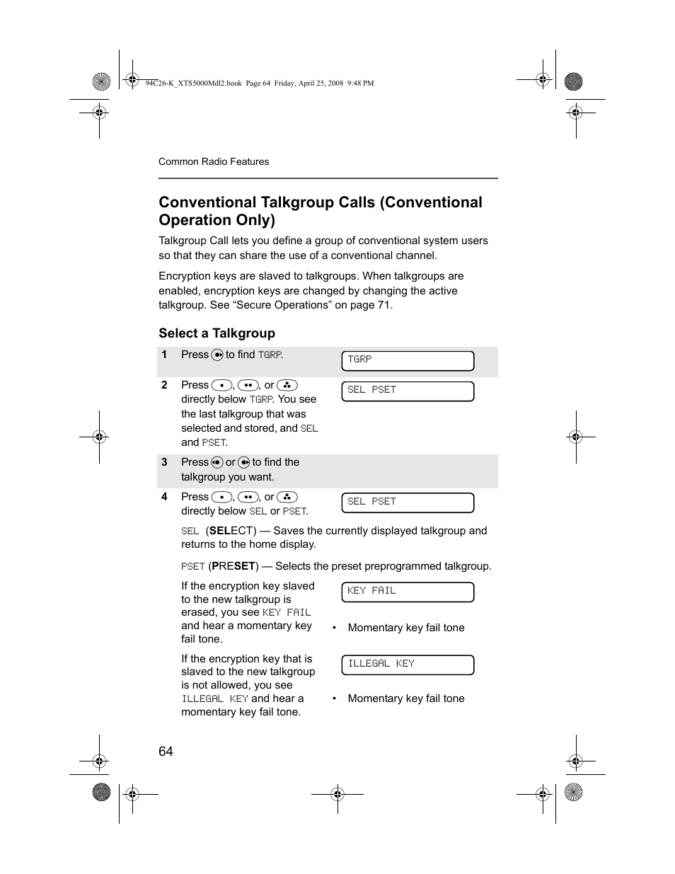 Select a talkgroup | Nikon ASTRO XTS-5000 User Manual | Page 77 / 163