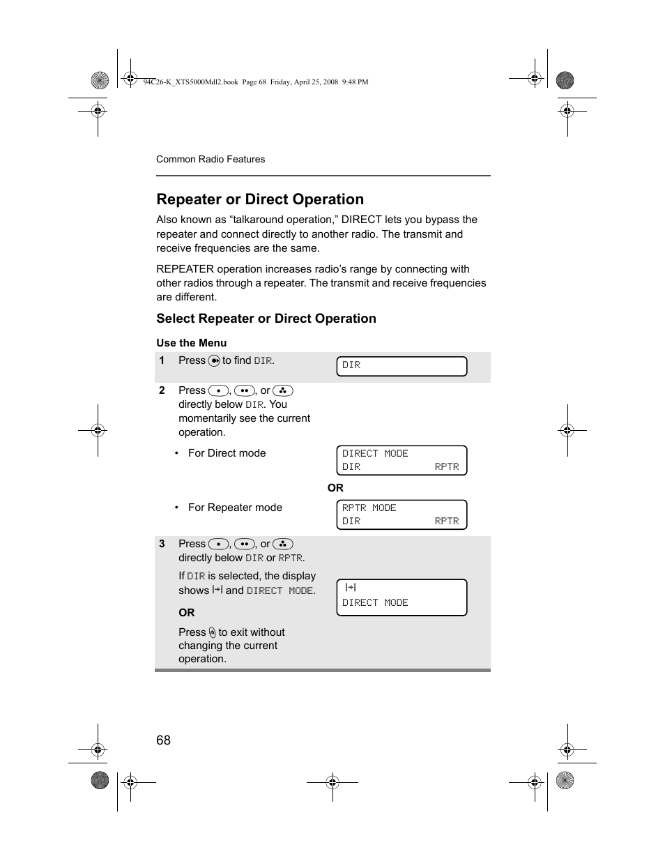 Repeater or direct operation | Nikon ASTRO XTS-5000 User Manual | Page 81 / 163