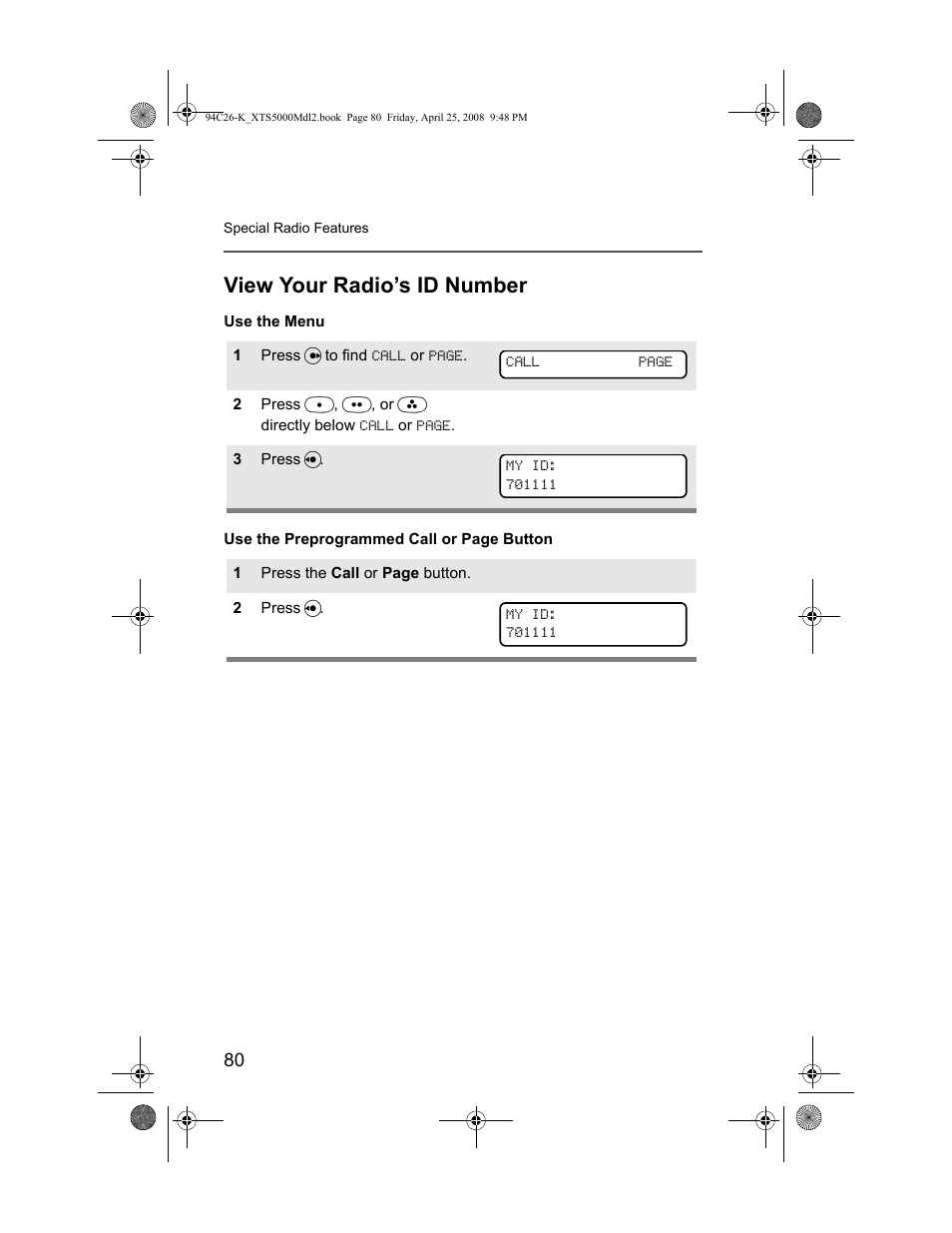 View your radio’s id number | Nikon ASTRO XTS-5000 User Manual | Page 93 / 163