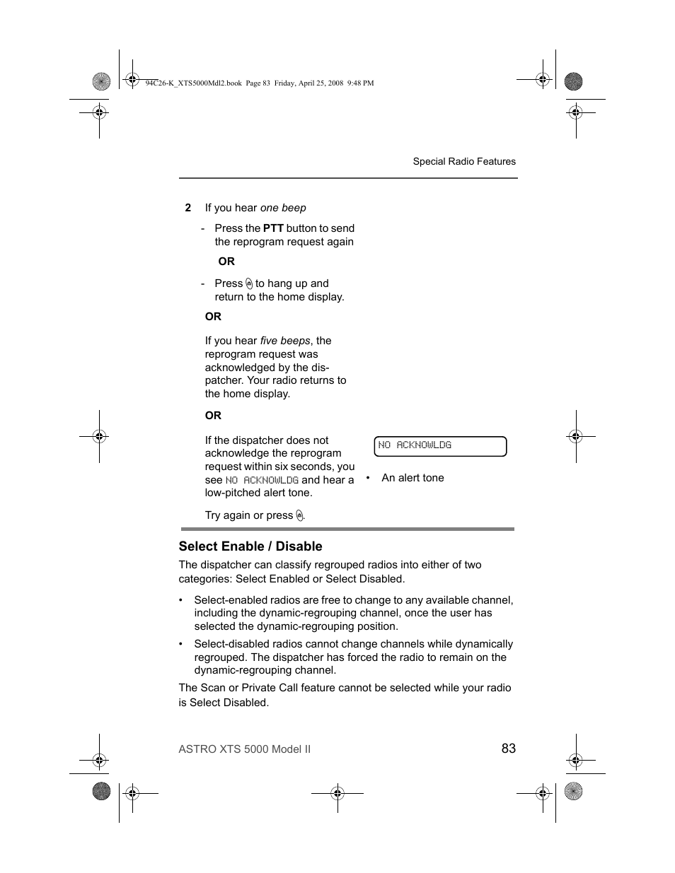 Select enable / disable | Nikon ASTRO XTS-5000 User Manual | Page 96 / 163