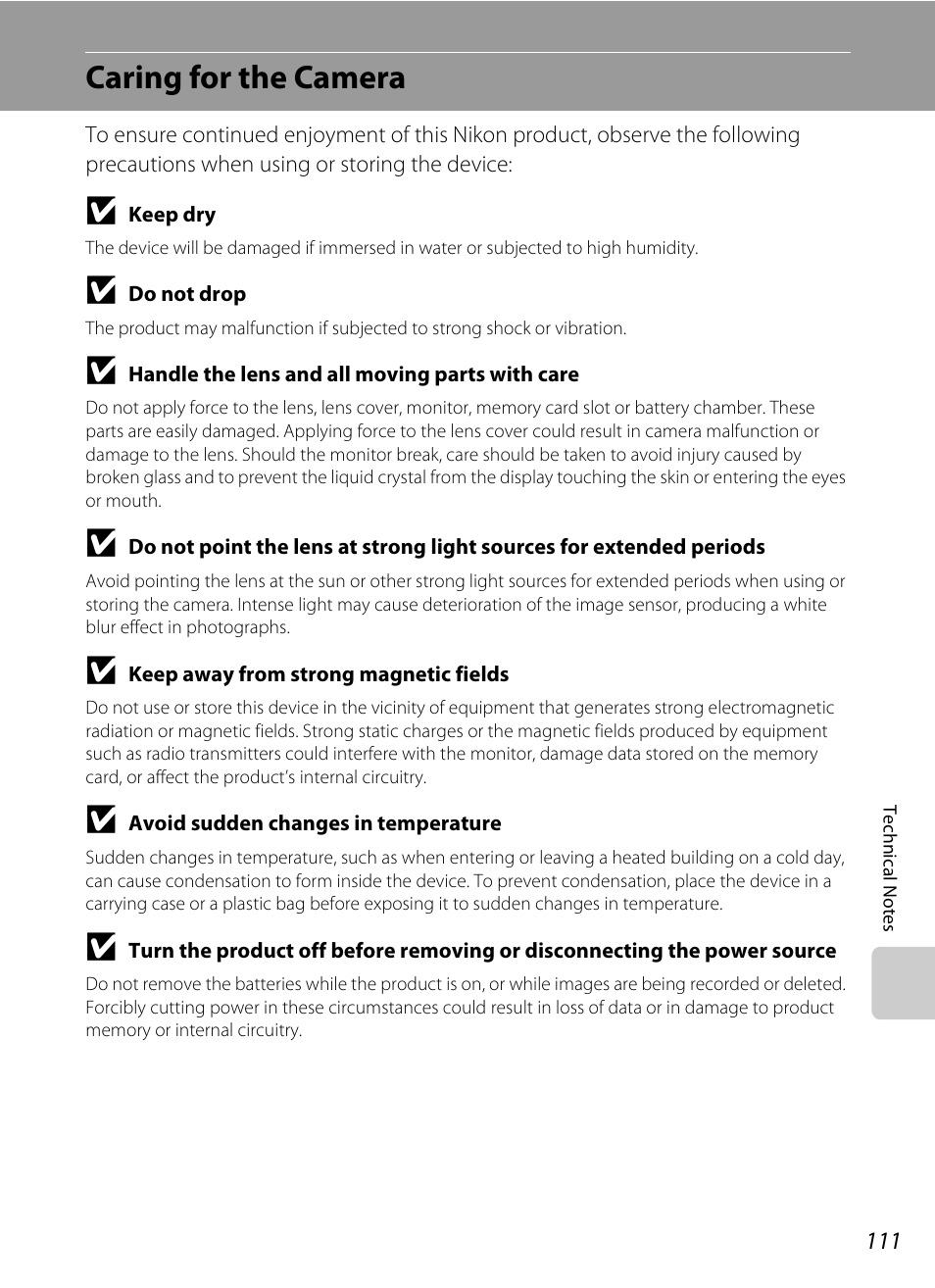 Caring for the camera | Nikon Coolpix L24 User Manual | Page 123 / 144