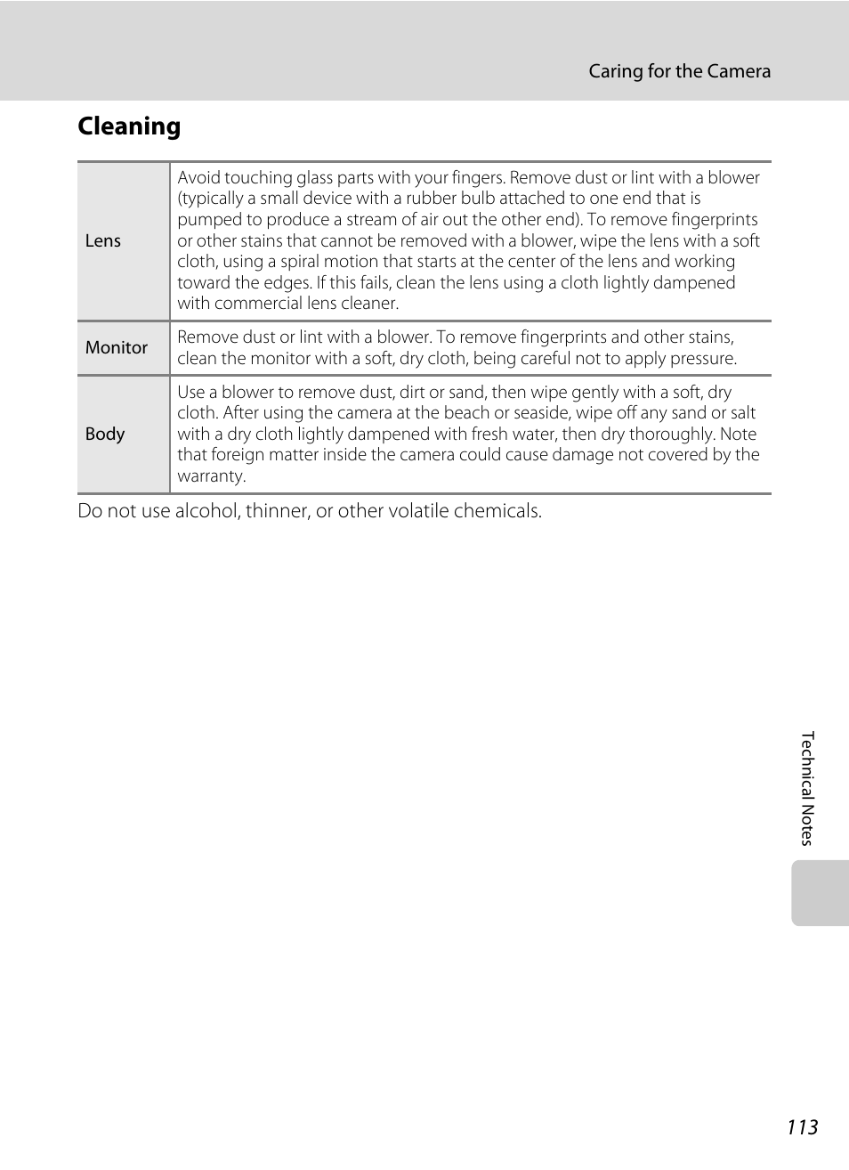 Cleaning | Nikon Coolpix L24 User Manual | Page 125 / 144