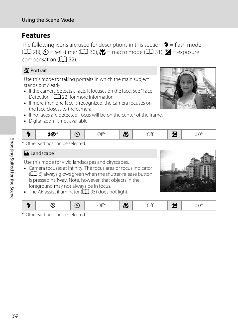 Features, A 34) | Nikon Coolpix L24 User Manual | Page 46 / 144