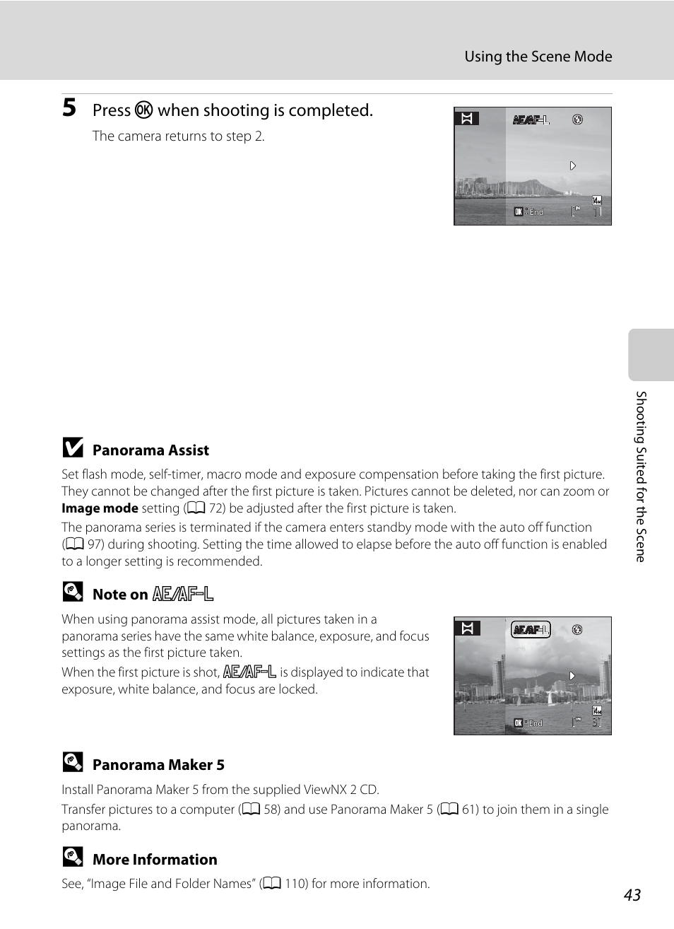 Press k when shooting is completed | Nikon Coolpix L24 User Manual | Page 55 / 144